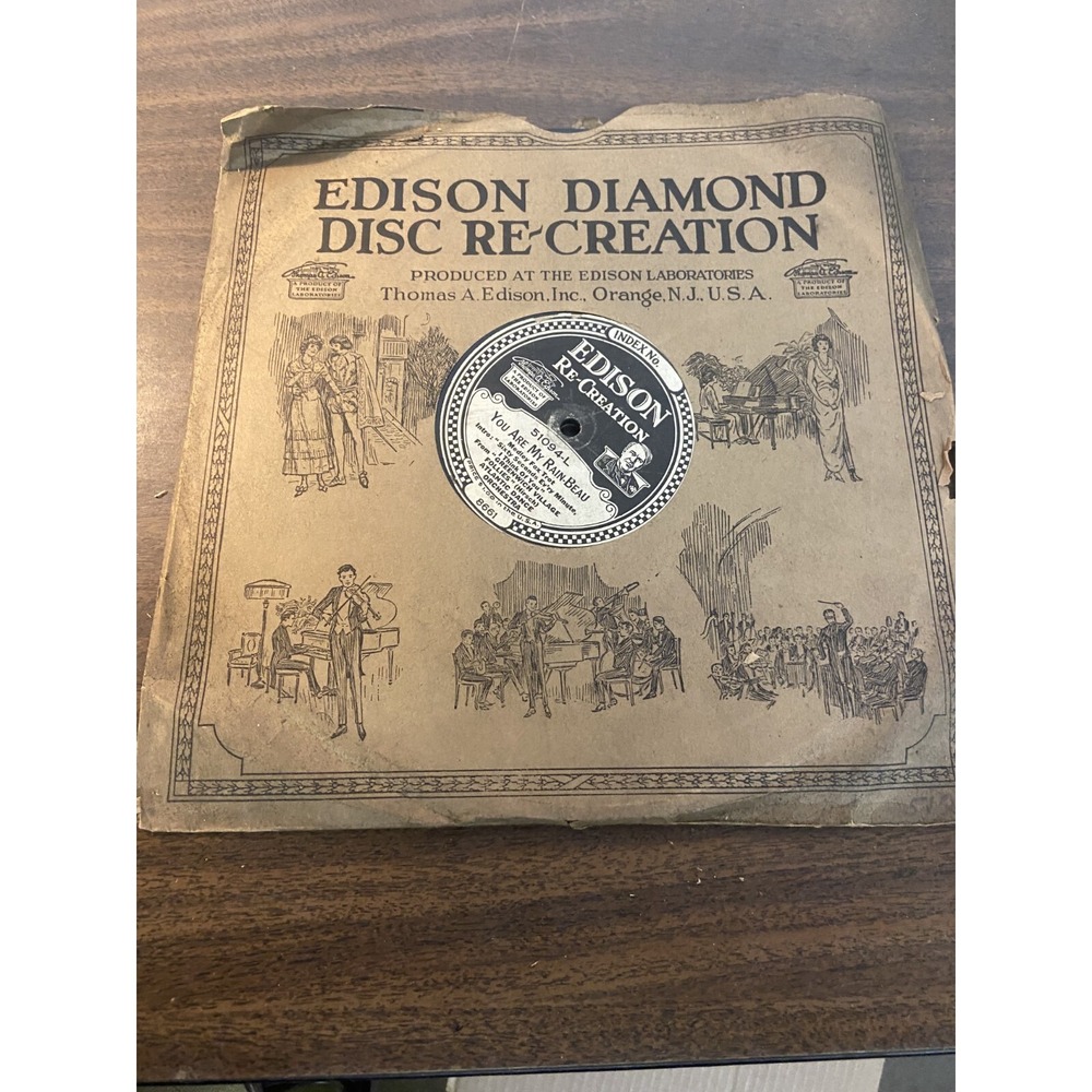 Vintage Edison Recreation Disc Vinyl Record 51094 ORIGINAL SLEEVE Year 1923